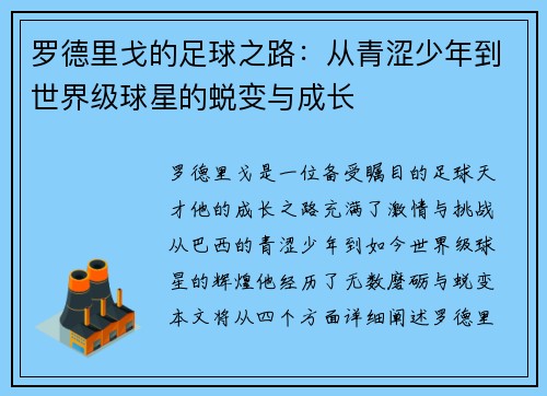 罗德里戈的足球之路：从青涩少年到世界级球星的蜕变与成长